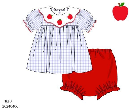 PREORDER Scalloped Apple Diaper Set