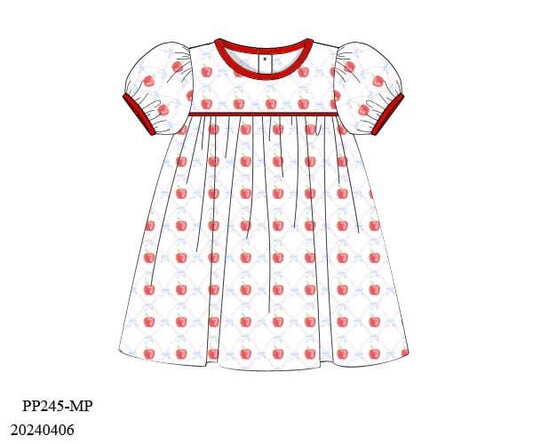 PREORDER Apples and Bows Knit Dress