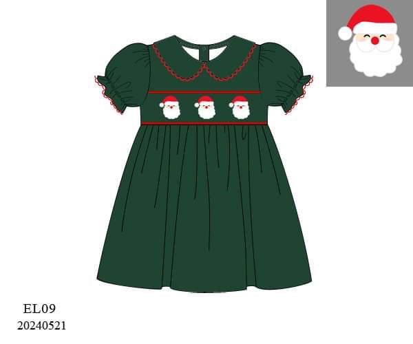 PREORDER Hunter Green Santa Dress