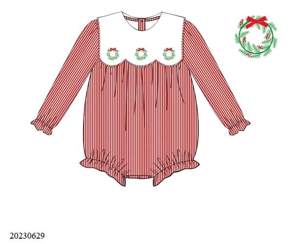 Preorder Wreath Bib Collar Girls Bubble