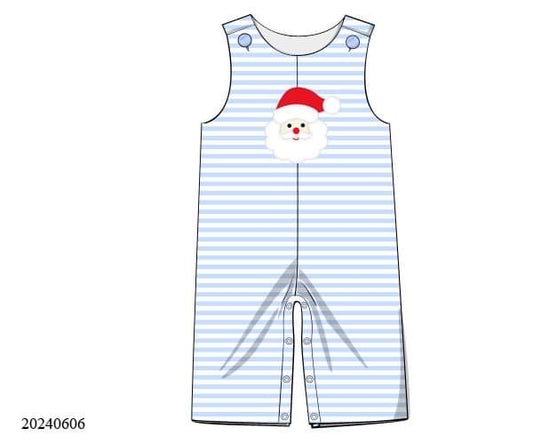 PREORDER Striped Knit Santa Appliqué Boys Longall