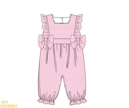 PREORDER Spring Pink Corduroy Long Romper