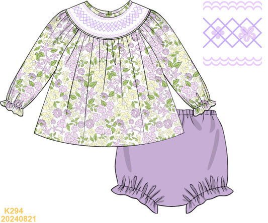 PREORDER Lavender Floral Diaper Set