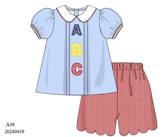 PREORDER ABC Aline Scalloped Shorts Set