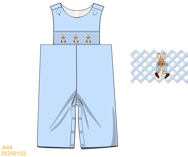 PREORDER Rabbit Smocked Boy Longall