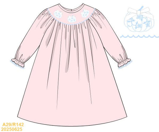 PREORDER Smocked Toile Pumpkin Dress