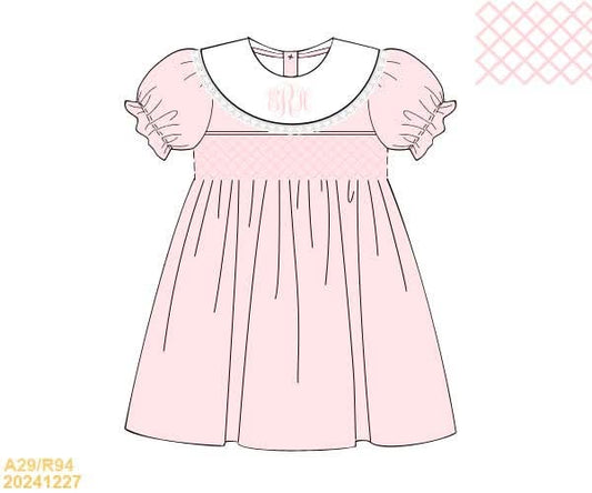 PREORDER Classic Pink Monogrammed Dress