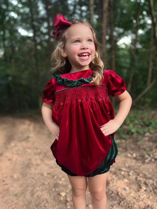 Preorder Holiday Velvet Bloomer Set