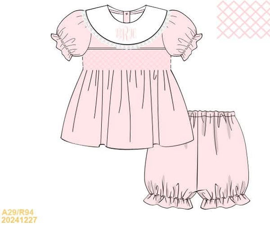 PREORDER Classic Pink Monogrammed Bloomer Set