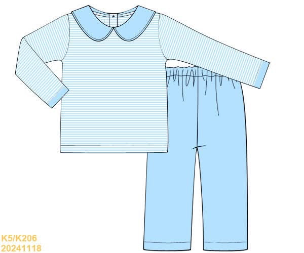 PREORDER Basic Striped Knit Pants Set