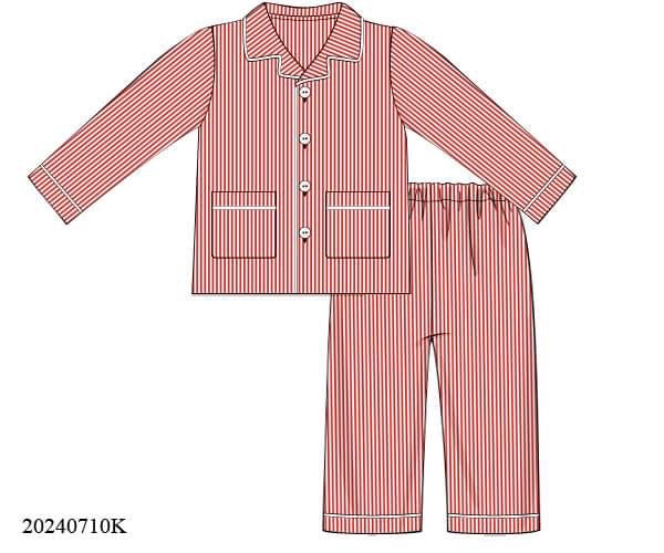 PREORDER Boys Red Pinstripe Pajama Set