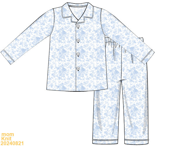 PREORDER Mommy Toile Button Down PJ Set