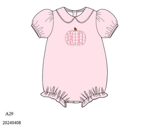 PREORDER Pink Pumpkin Appliqué Bubble