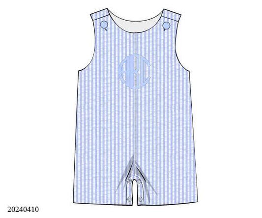 PREORDER Blue Seersucker Shortall