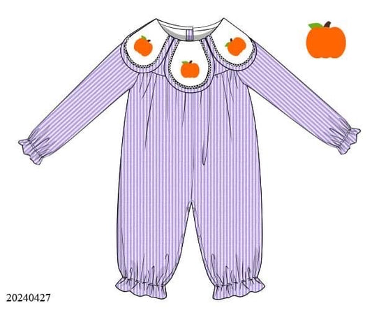 PREORDER Lavendar Pinstripe Pumpkin Long Bubble