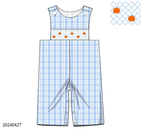 PREORDER Blue Plaid Pumpkin Boys Longall