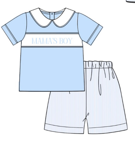 PREORDER Mama’s Boy Collared Shorts Set