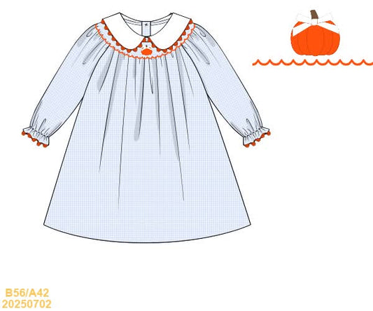 PREORDER Blue Gingham Pumpkin Dress