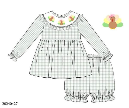 PREORDER Sage Turkey Bloomer Set