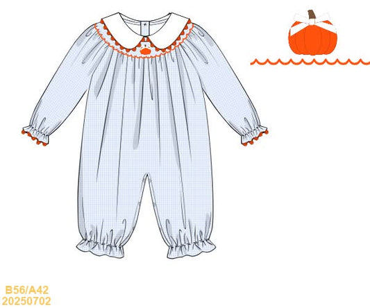PREORDER Blue Gingham Pumpkin Long Bubble