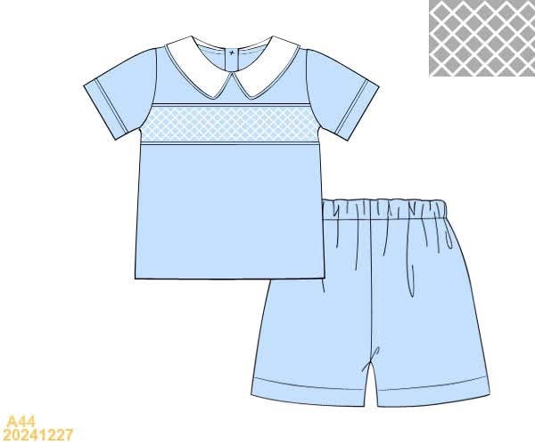 PREORDER Smocked Boy Short Set