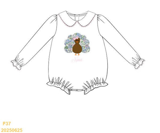 PREORDER Embroidered Turkey with  Name Bubble