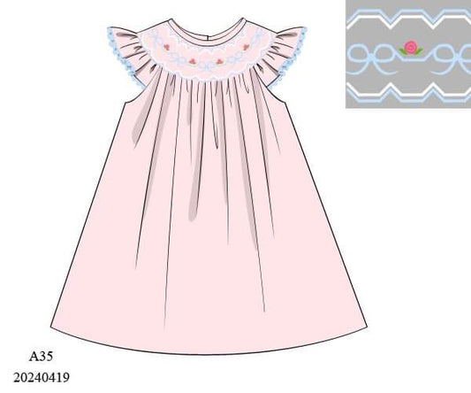 PREORDER Rosey Bow Smocked Dress