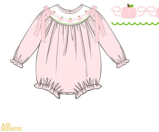 PREORDER Smocked Pumpkin & Bows Bubble