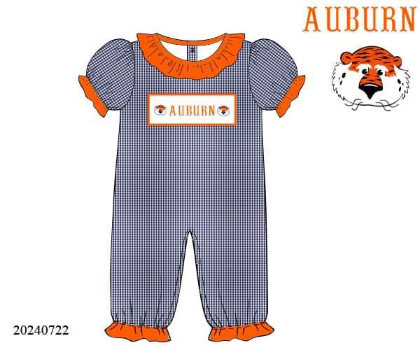 PREORDER War Eagle Girls Ruffle Knit Long Romper