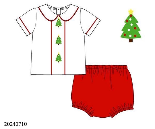 PREORDER Red Row Christmas Boys Diaper Set