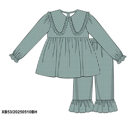 PREORDER Green Gingham Pant Set