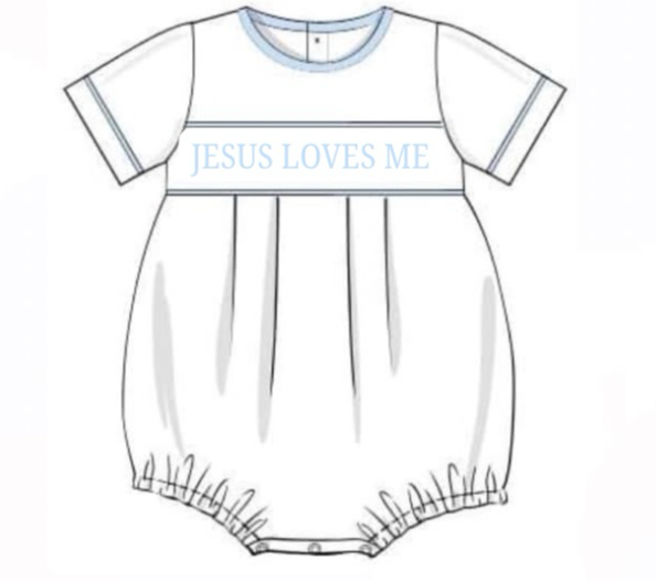 PREORDER Jesus Loves Me Smocked Bubble