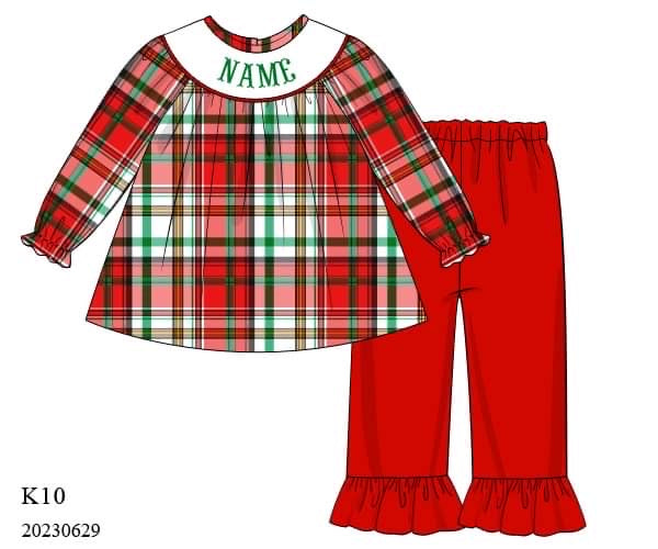 Preorder Personalized Plaid Pants Set