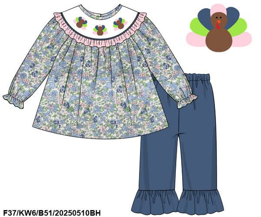PREORDER Smocked Turkey Pant Set