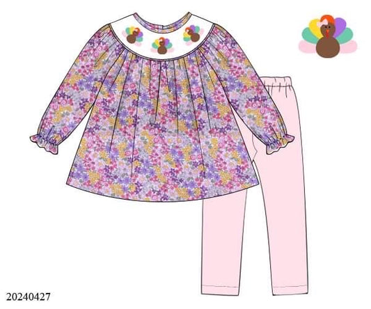 PREORDER Floral Turkey Legging Set
