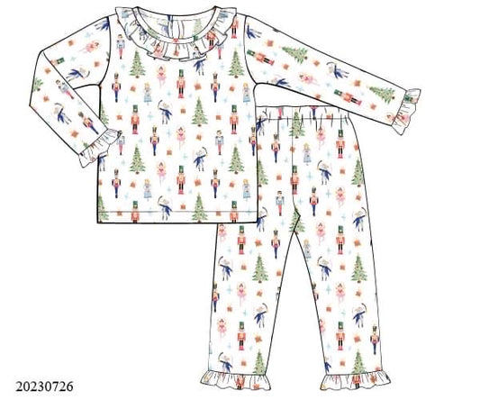 Preorder Girls Ruffle Nutcracker Pajama Set