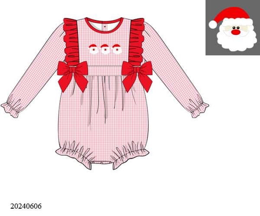 PREORDER Gingham Pink Santa Bubble