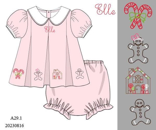 Preorder Gingerbread House A-line Diaper Set