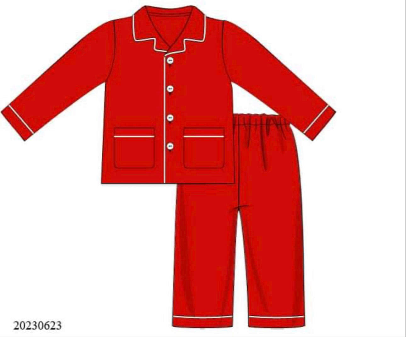 Preorder Classic Red Boys Pajama Set