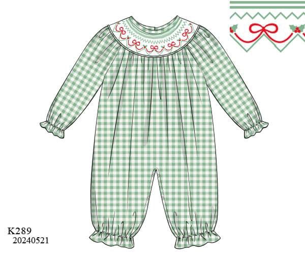 PREORDER Holly Gingham Ruffle Long Bubble