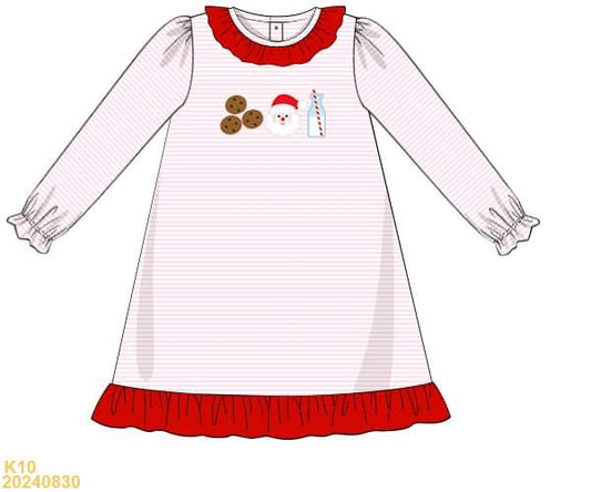 PREORDER Cookies for Santa Girls Pajama Nightgown