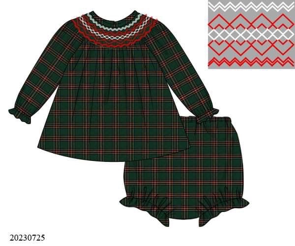 Preorder Holiday Smocked Diaper Set