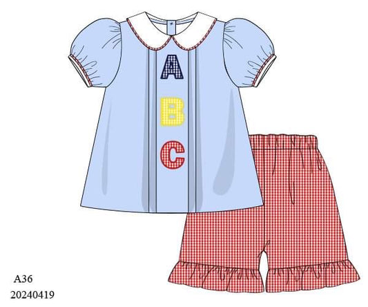 PREORDER ABC Aline Ruffle Shorts Set