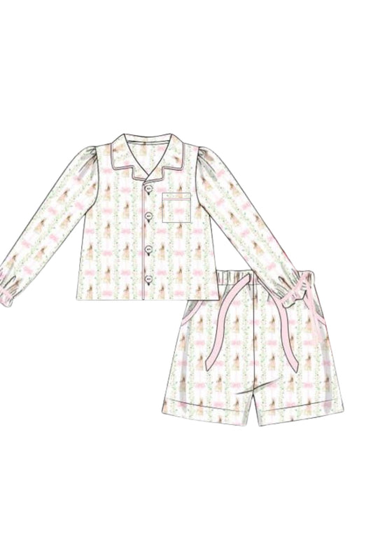 PREORDER Bunny Bow Girls PJ Set