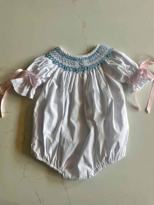 PREORDER Dainty Monogram Smocked Bubble