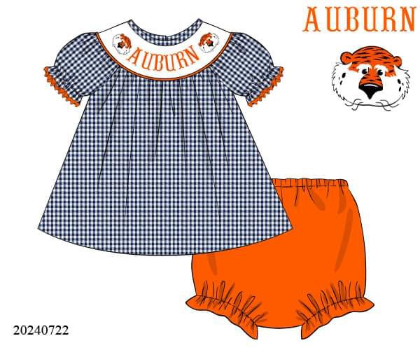 PREORDER War Eagle Bishop Smocked Diaper Set