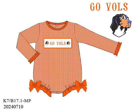 PREORDER Volunteers Girls Smocked Knit Long Sleeved Bubble