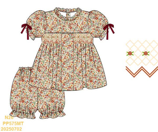 PREORDER Fall Floral Bloomer Set