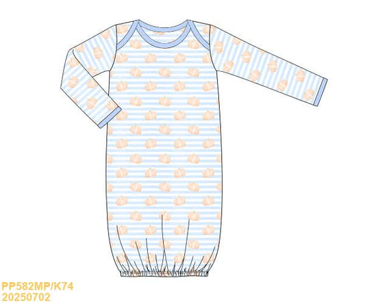 Preorder Boy Knit Pumpkin Smocked Gown