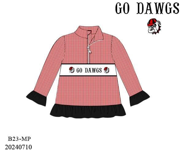 Preorder Girls Bulldogs Smocked Pullover